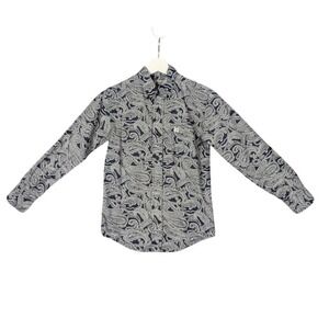 Cinch Boys Paisley Western Button Down Shirt Rodeo Style Long Sleeve Size M